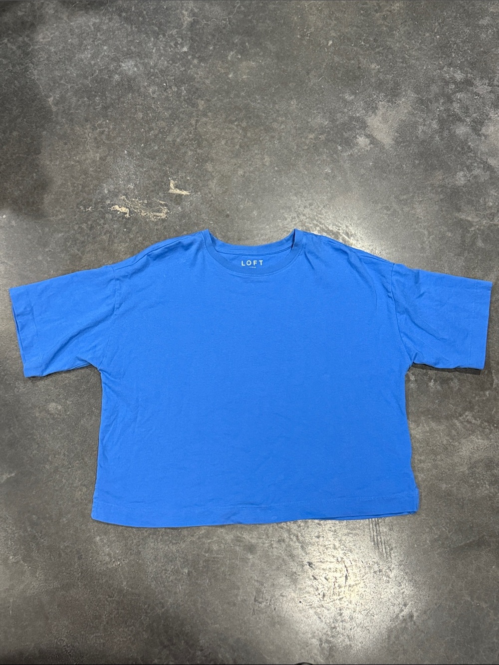 LOFT Oversized Crew Tee in Bright Blue
